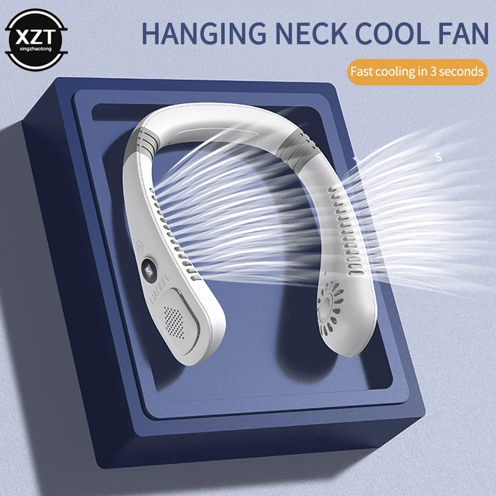 

Portable Hanging Neck Fan USb Rechargeable Cooling Bladeless Mini Ventilador Neckband Fan Electric Mute Wireless Fan Neck Fan