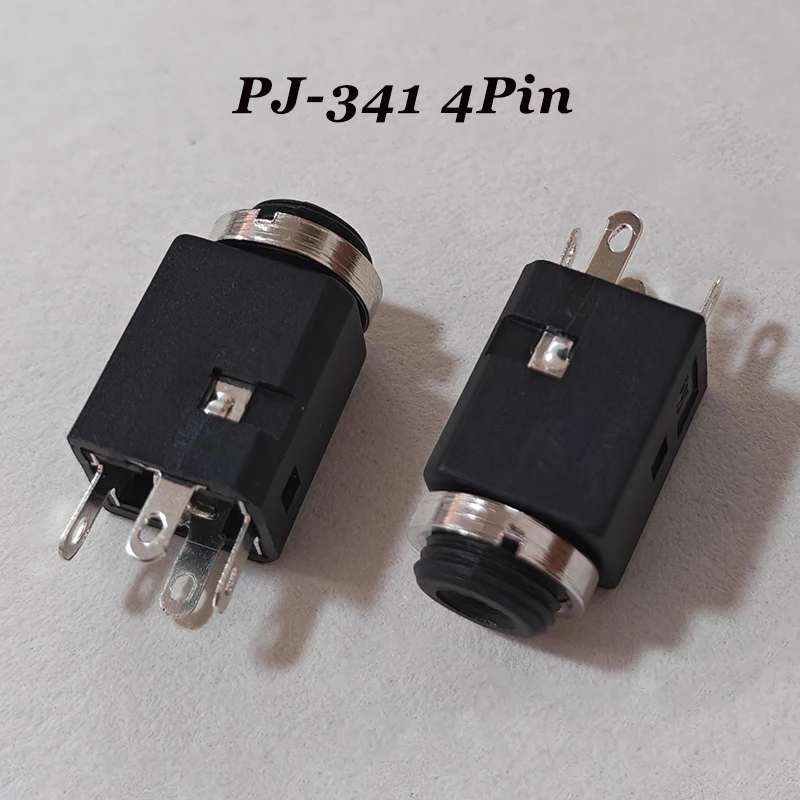 5/10PCS 3.5mm 3/4/5핀 헤드폰 잭 너트가 있는 수직 소켓 3.5 오디오 헤드폰 커넥터 PJ-341 헤드폰 잭