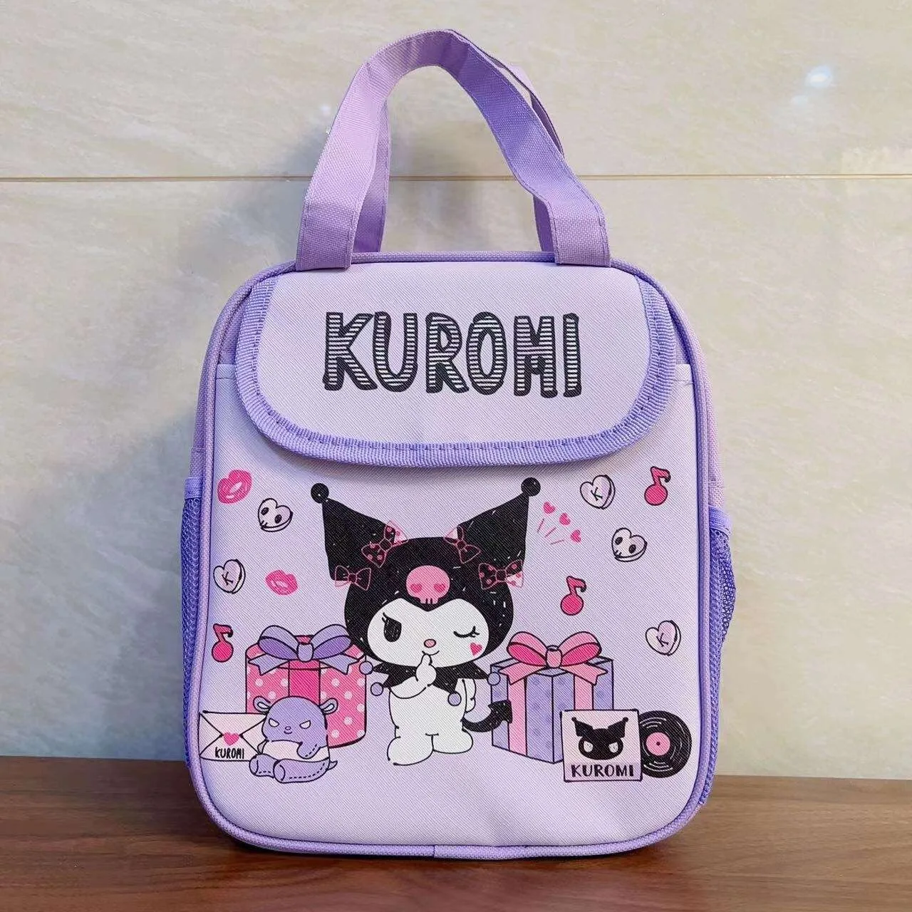 Hello Kitty Lunch Box Storage Bag, Kuromi PU Canvas Handbag, Portable Large Capacity Bag, Suitable For Outdoor Camping Travel 4