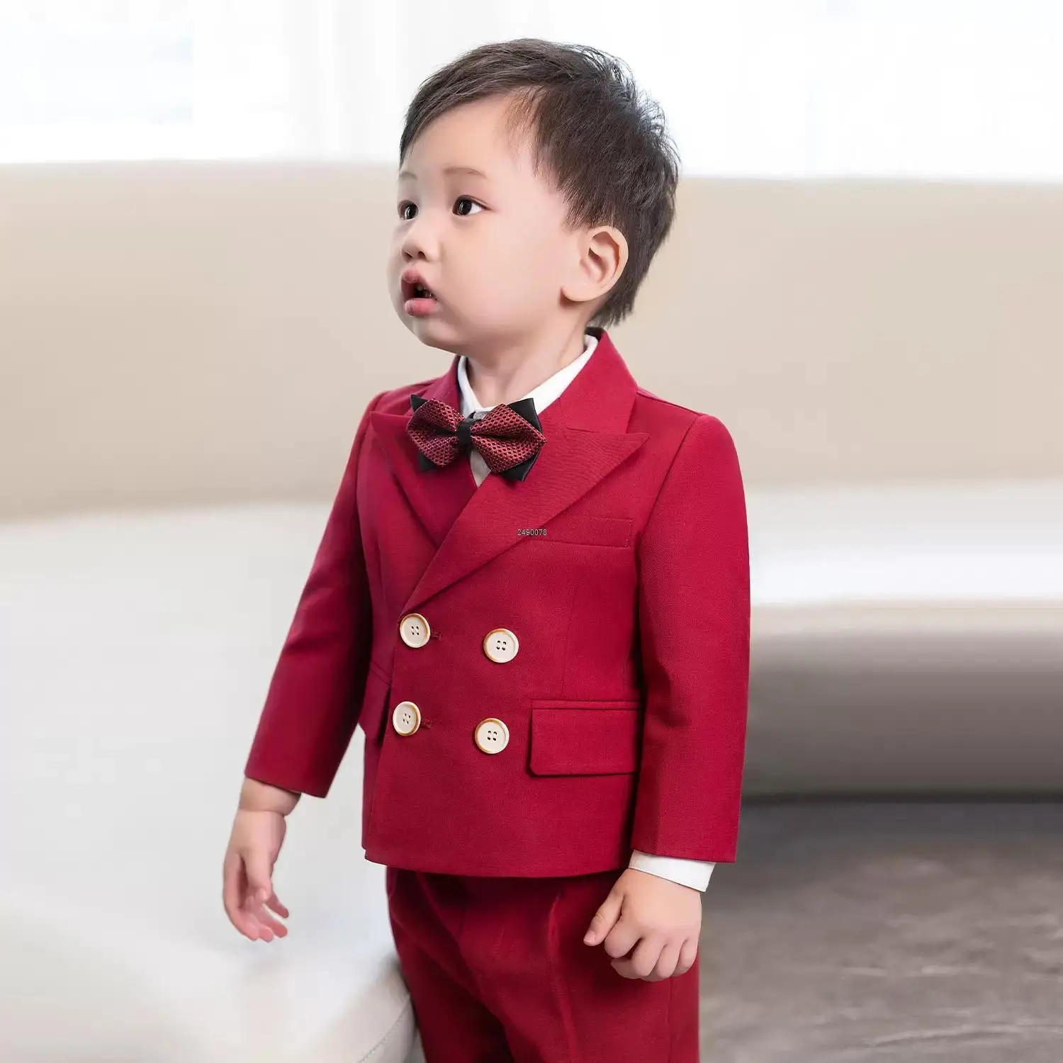 Boys Gentleman Blazer Pants Suit Bowknot Fashion Outfit - Temu Japan