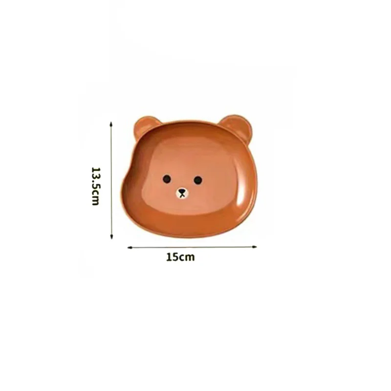 Fruit Plate Cartoon Bear Spit Bone Dish Desktop Trash Tray Snack Food Residue Kitchen Tableware