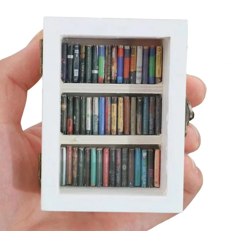 Anti-Anxiety Bookshelf With 60 Books Miniature Book Match Boxes Gifts Shake Away Your Anxiety House Decoration
