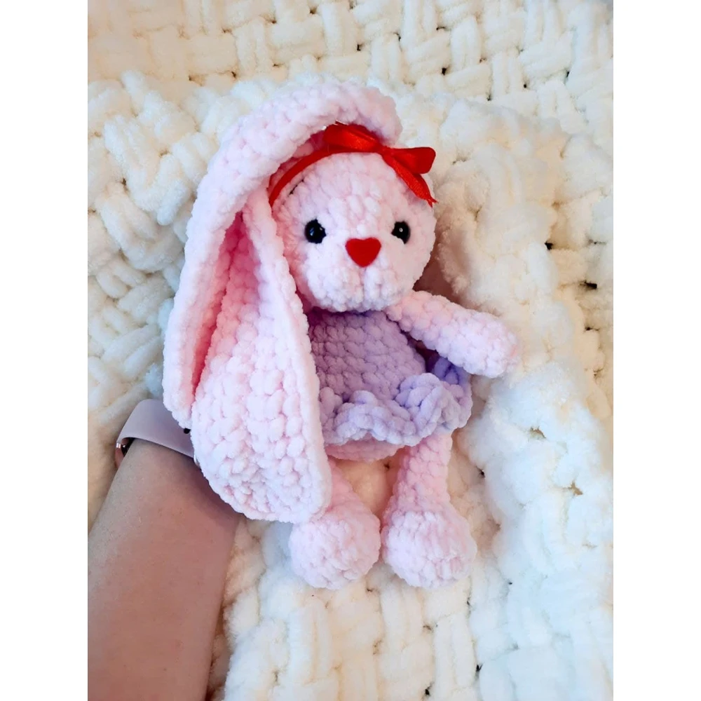 Soft toy plush bunny Zoe knitted handmade 20 cm |