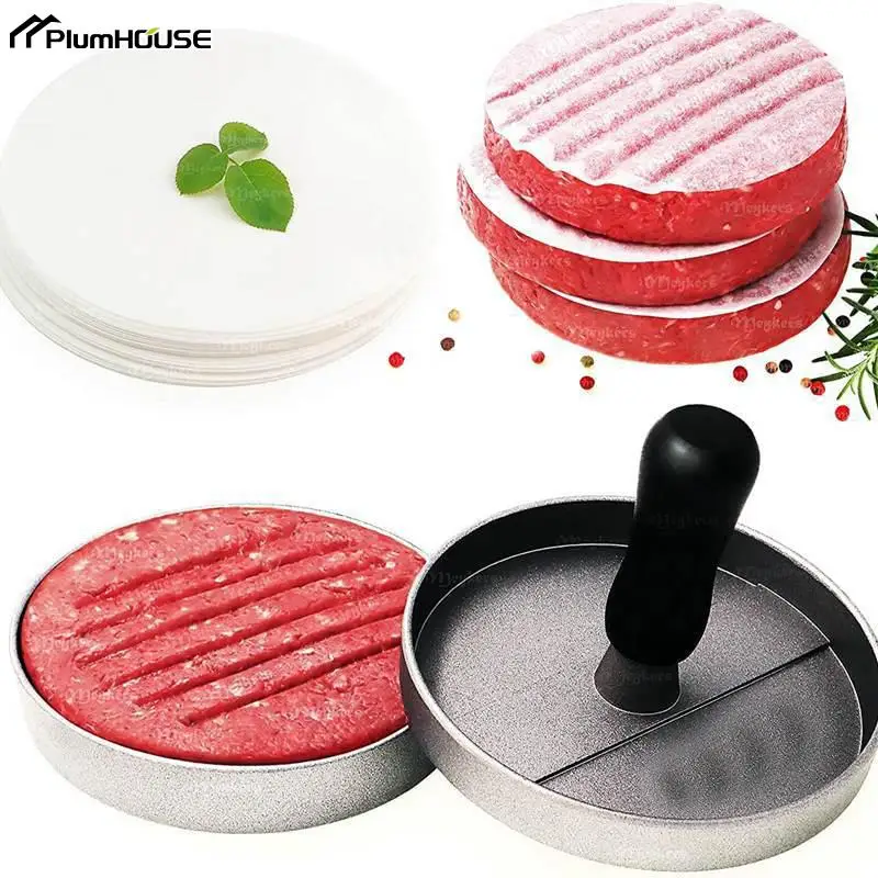 100pcs Round Meat Oil Blotting Paper Oven BBQ Grill Paper Absorbing Oil Sheet Hamburger Patty Barbecue Tool Kitchen Gadget