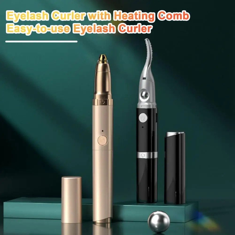 Ergonomic Eyelash Curler Portable Usb Rechargeable Electric Eyelash Curler Eyebrow Trimmer Quick Heating 2-in-1 Multifunctional