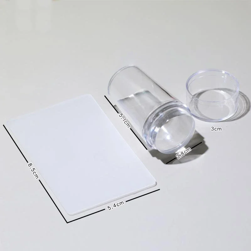 Nail Stamping Plates Pure Clear Jelly Nails Art Stamper Scraper Set Print Silicone Marshmallow Design Manicure Accessories Tool 6