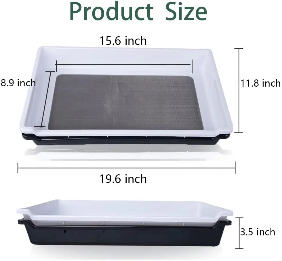 Naturehydro Trimming Tray with Dry Sift Tools Trim Bin for Pollen and Herbs with Screen 2-in-1 Herb Sifter 150 Micron Screen