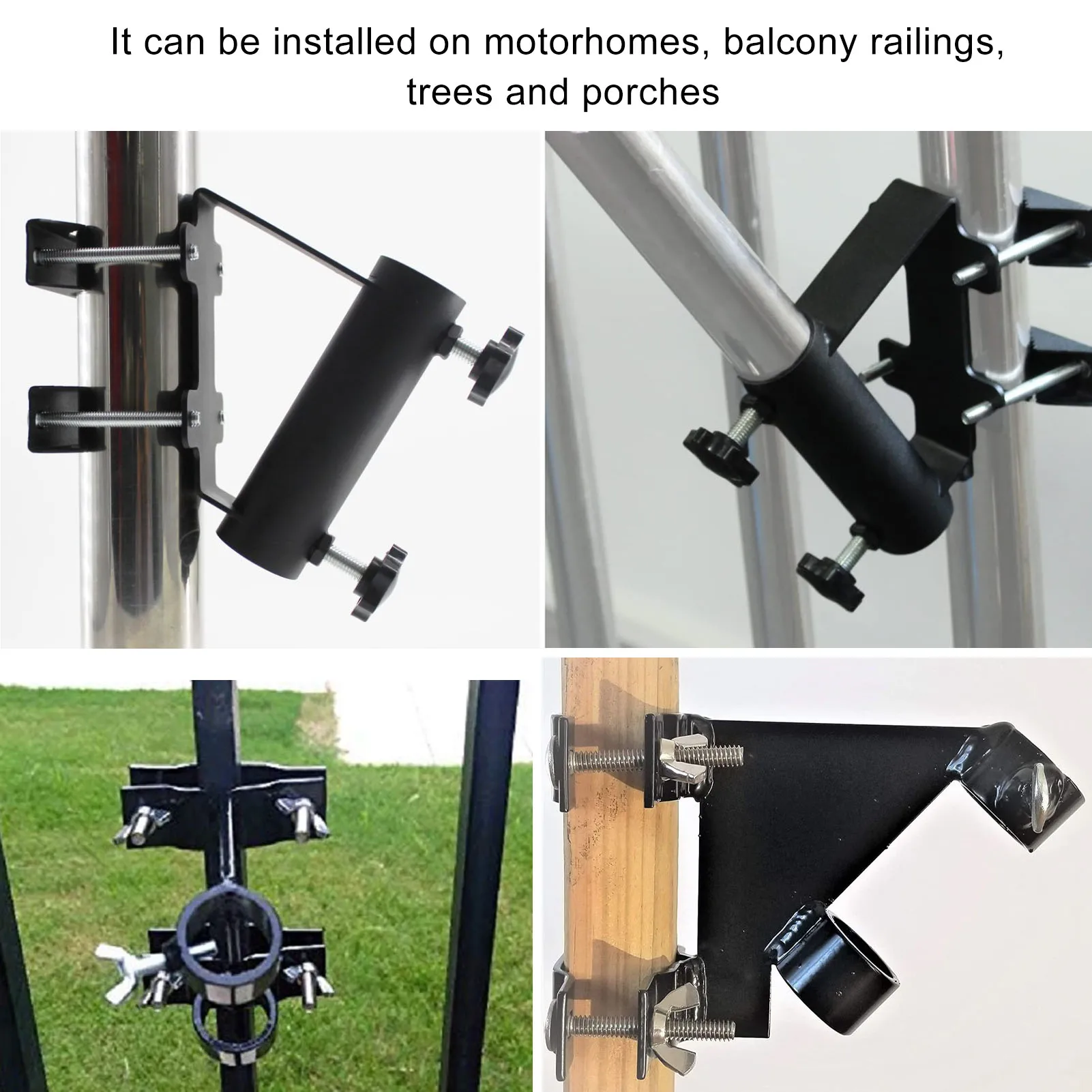 Flagpole Mount Bracket Kit 304 Stainless Steel Weather Resistant Flag Pole Holder For Balcony