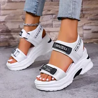 Femmes plate-forme sandales à talons compensés mode d'été nouvelles chaussures confortables pour les femmes léger décontracté Velcro plage sandales Zapatos De Mujer 1