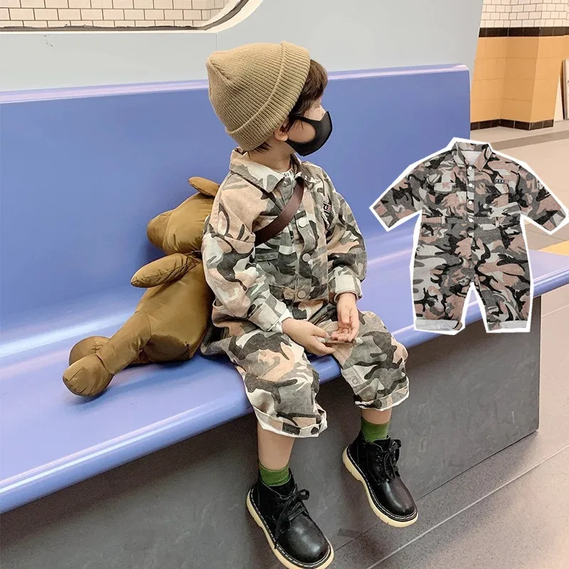 Camouflage Toddler Boy Clothes Autumn Kids Long Sleeve Jumpsuit Children Romper Playsuit Fashion Baby Overalls Boys Pants