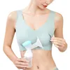 Women Solid Color Fixed Shoulder Strap Soft Comfortable Bra Breastfeeding Bra Without Steel Ring Breast Pump Underwear 2