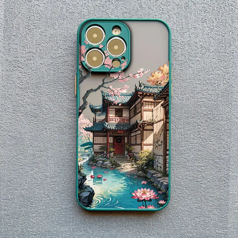 Vintage Ölgemälde Haus Handy hülle für iPhone 16 15 7 8 plus se2 xr xs x 11 13 12 pro max mini 14 pro max Blumen hülle – Detail 11