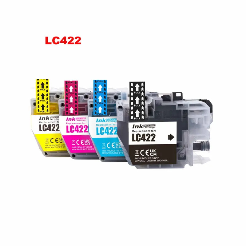 Cartouches D'Encre Rechargeables Avec Puce Pour Imprimante Brother LC402/LC422 - Compatible MFC-J5340DW, J5740DW, J6540DW (Modèle Europe)