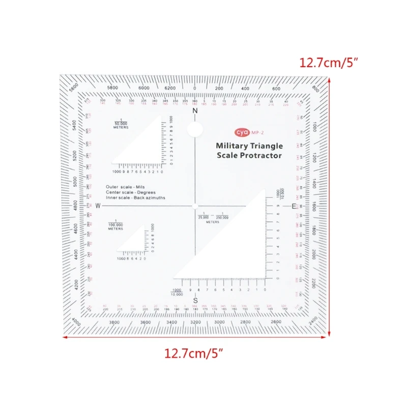 MGRS USNG Coordinate Scale Practical Military Style TransparentTopographical Map Scale Navigation MilitaryProtractor DropShip 4