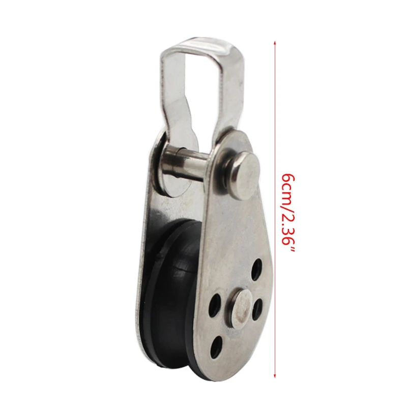 5pcs Stainless Steel Pulley Block Hanging Wire Towing Wheel Lifting Rope for Crane Marine Sailing Yacht Ship 6