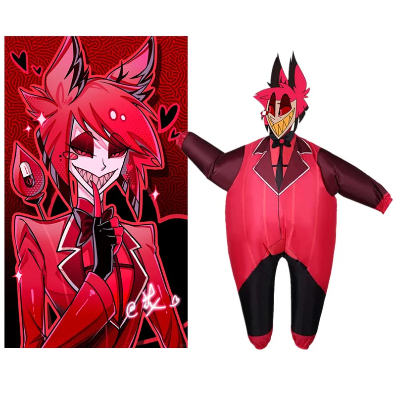 

Anime Hazbin Cosplay Hotel ALASTOR Cosplay Inflatable clothing Costume Halloween Party Uniform Men Women suit
