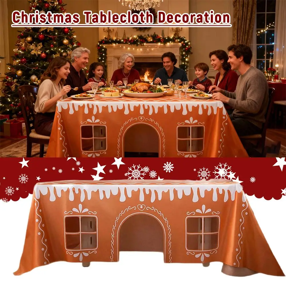 Christmas Gingerbread Man Rectangle Tablecloth table Decor Winter Xmas ...
