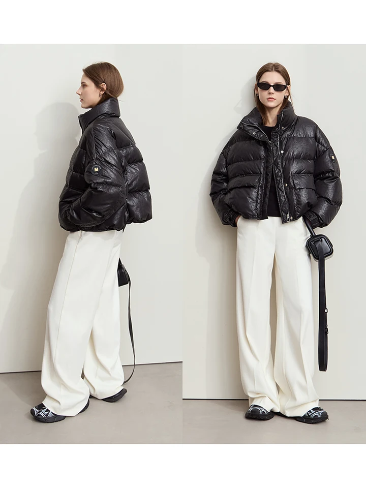 AMII Minimalist Women's Down Coat 2024 Winter Warm Thick Lapel