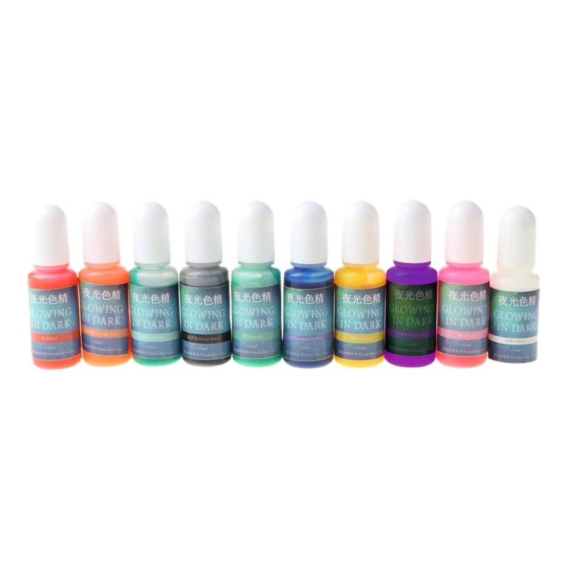 

10 Colors Glowing in Dark Epoxy Resin Pigment Luminous Colorant Jewelry Making