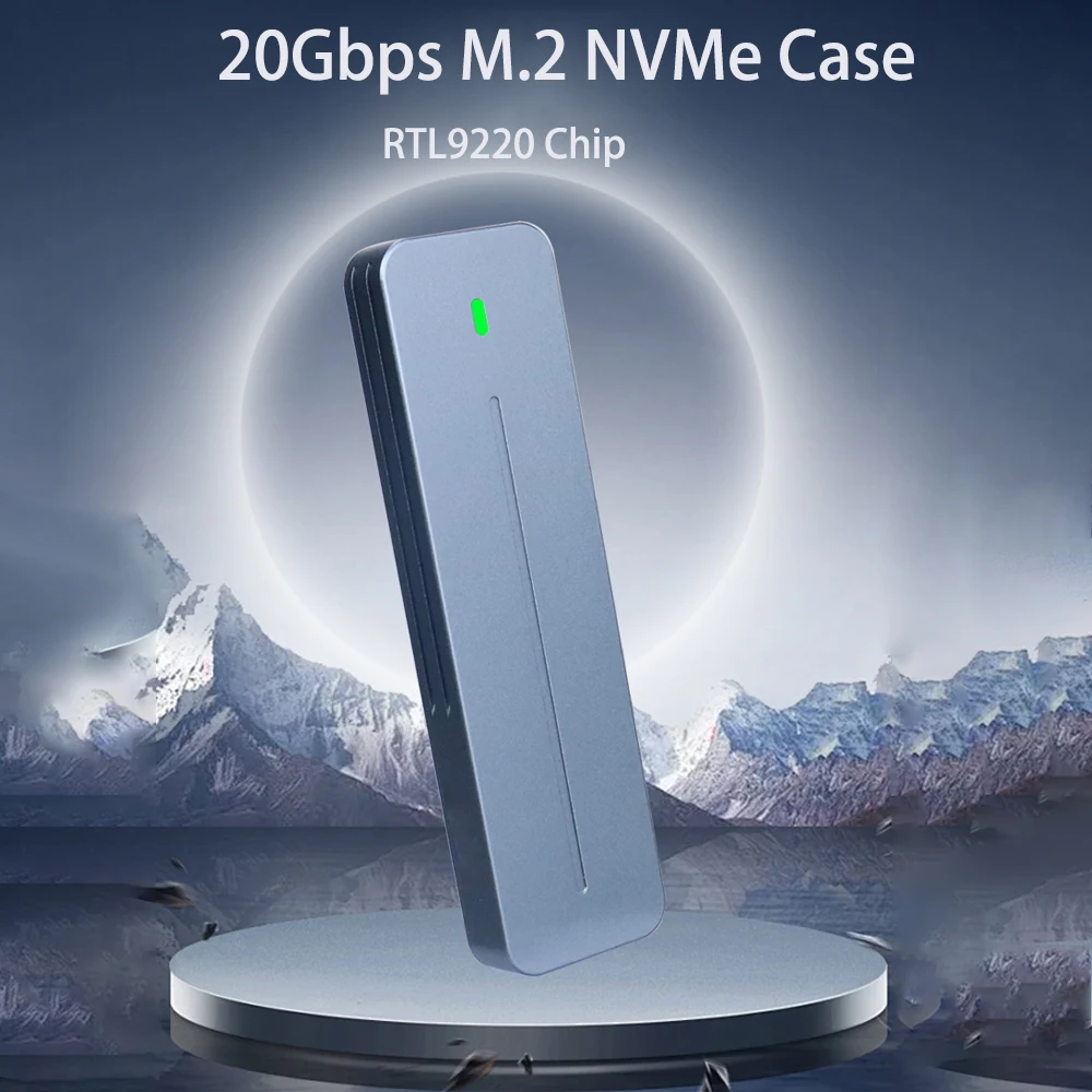 20Gbps M.2 NVMe SSD 케이스 NVMe PCIe M.2 SSD 케이스 휴대용 USB C 3.2 Gen2x2 외장 2230 2280 어댑터 PC 하드 디스크 박스