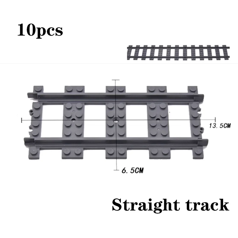 City Train Railway Building Blocks Set - Tracks, Station, and Buffer Stop Bricks Collection