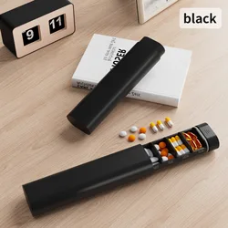 Deluxe Compact Weekly Pill Organizer - Travel - Ready Medicine & Vitamin Storage Box (Black)
