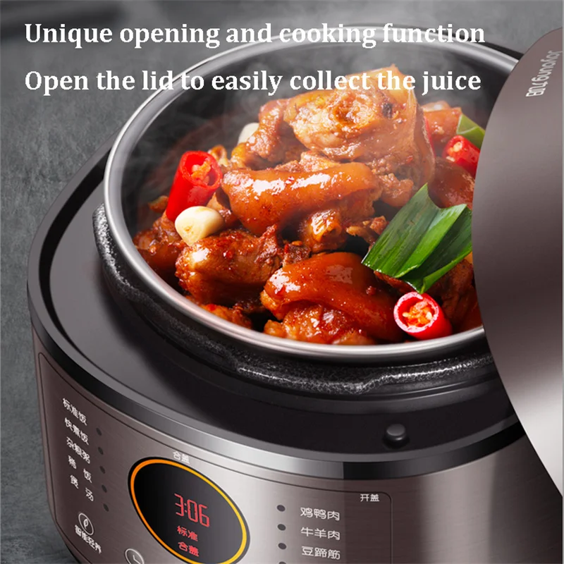 5L Large Capacity Electric Pressure Cooker 2 Inner Pots Multifunctional Smart High Pressure Cooker Meat Slow Intelligent