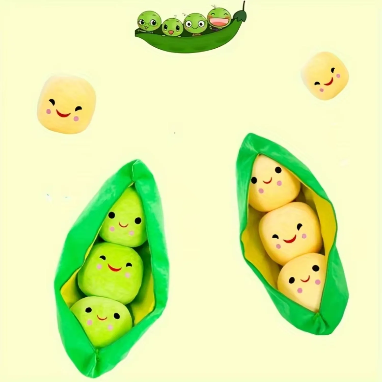 봉제 완두 채워진 식물 장난감 창의적인 완두 어린이 카와이 인형 콩 아기 베개 쿠션