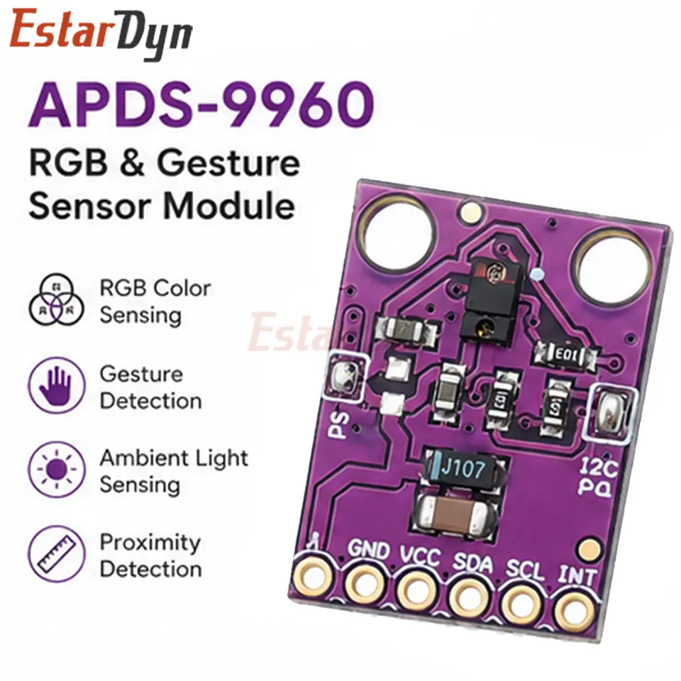 Estardyn APDS-9960 GY-9960 3.3V I2C Gesture Recognition RGB Proximity Sensor Module for Non-Contact Control & Color Sense image 1