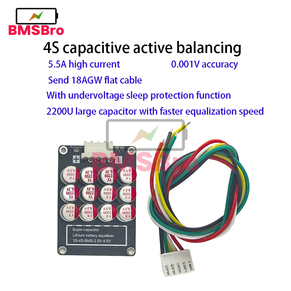 BMS 3S 4S 5.5A Batteria al litio Lifepo4 Bilanciatore attivo Equalizzatore Trasferimento di energia ad alta efficienza Batteria Celle Bilanciamento - immagine 2