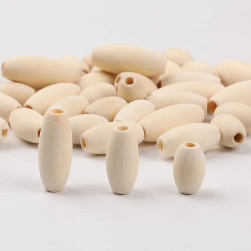 타원형 천연 나무 구슬, 쥬얼리 만들기, 공예품 참, 느슨한 스페이서 구슬, 나무 진주 공, DIY 팔찌 목걸이, 50 개/로트 2