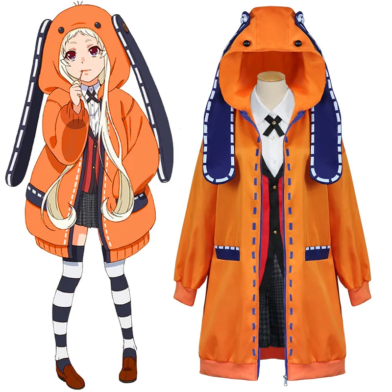 

Костюм для косплея Yomotsuki Runa из аниме «Kakegurui», пальто для школьниц Jk, толстовка форменная, платье на Хэллоуин, Милая зимняя женская пижама
