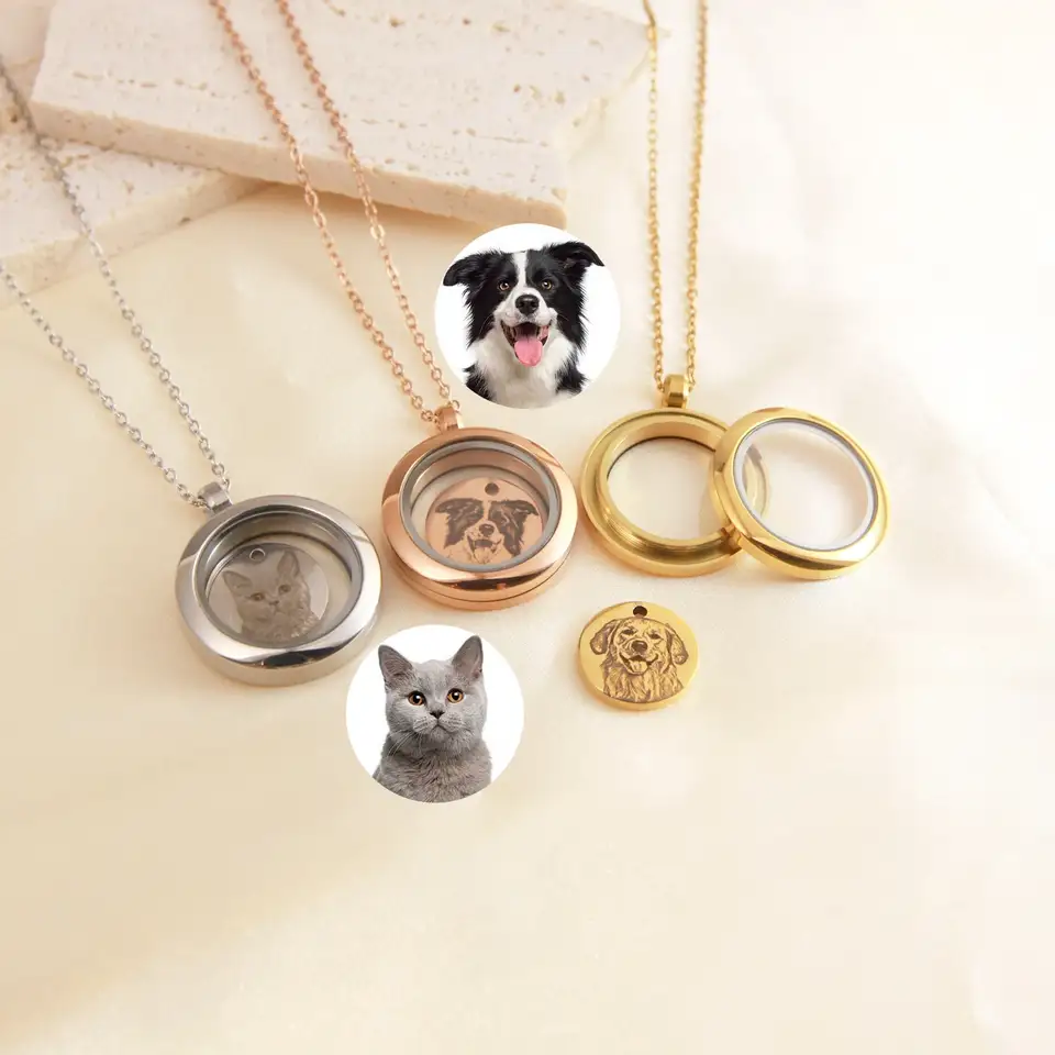 Pet Hair Lockets For Dogs Pet Hair Keepsake Name Necklace Custom