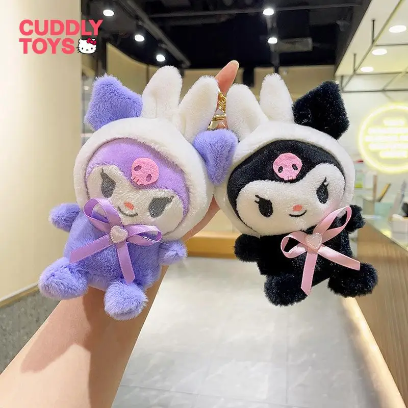 

Sanrio Kuromi плюшевые строительные игрушки Мультяшные мягкие полипропиленовые хлопковые милые Kuromi Плюшевые Милые Брелоки Подвеска для детей подарок для девочек