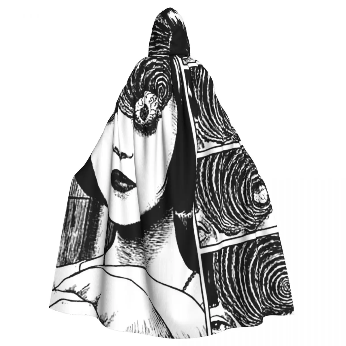 

Horror Halloween HoJunji Ito Uzumaki Hooded Cloak Halloween Party Cosplay Woman Men Adult Long Witchcraft Robe Hood