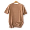 Fashion summer new men's O-neck 100% pure wool sweater short-sleeved knitted pullover casual coat cashmere sweater T-shirt 2023 2
