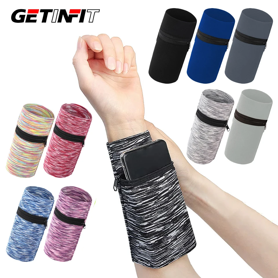 GETINFIT 1개 고탄성 스포츠 암밴드 러닝 암밴드 손목 파우치 야간 러닝..