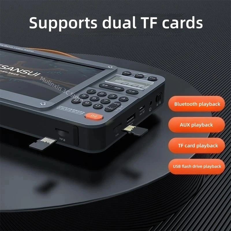 Portable Speaker SANSUI F51/F50 Portable FM Radio Video display radio Wireless Bluetooth Speakers Dual TF Card Slot MP4 Music Player Video E-book Audio Speakers