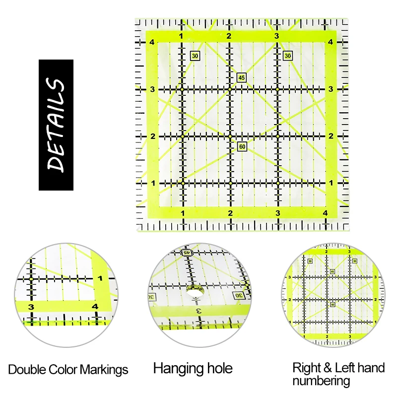 SHWAKK Patchwork Sewing Ruler Square Acrylic Fabric Cloth Ruler For  Dressmaker DIY Sewing Quilting Yardstick Cutting Craft - AliExpress