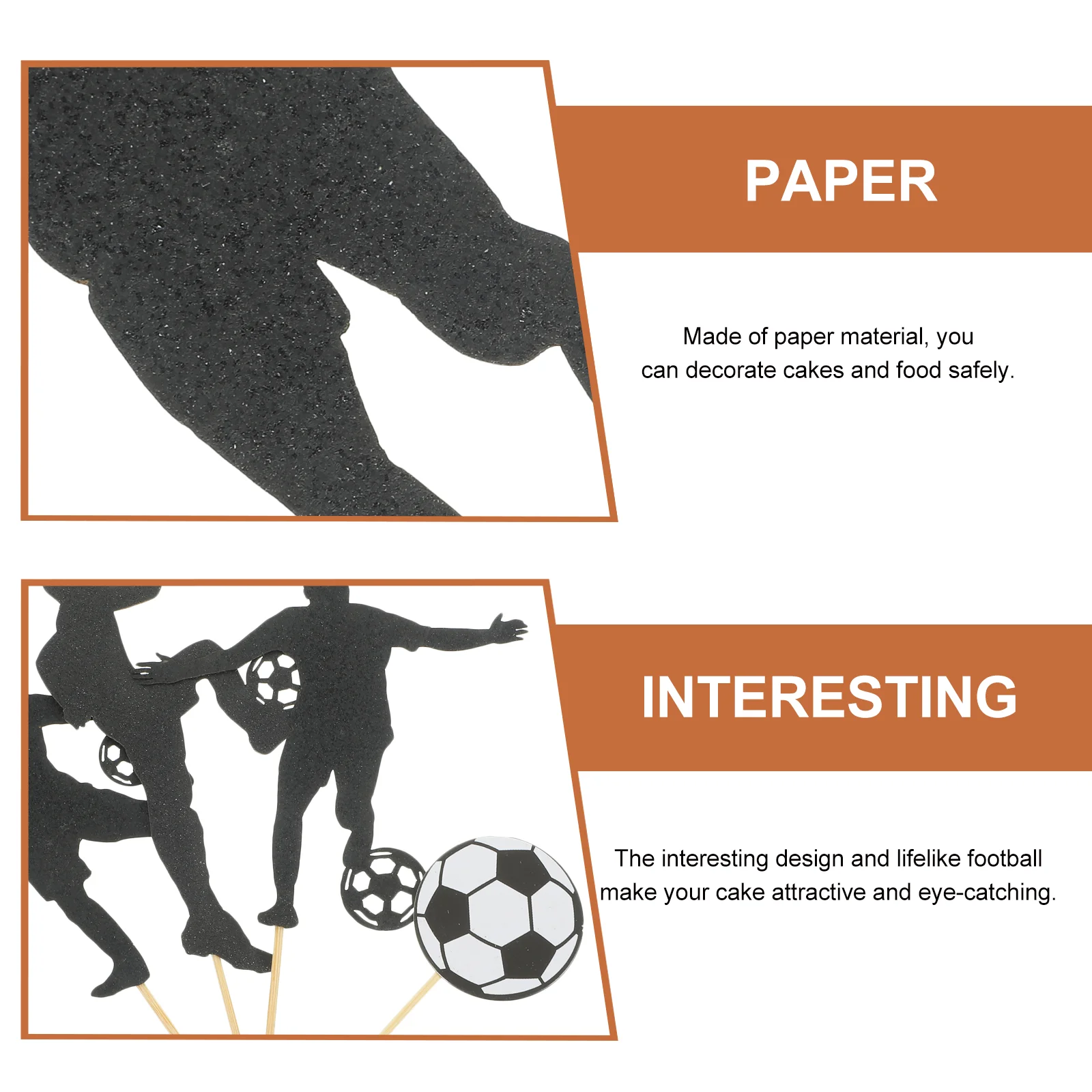 Baby Decorations Football Cake Soccer Shape Topper Cupcake Toppers Party  Pull The Flag 12x12cm Black Paper cake Toper - AliExpress, image size:1600x1600