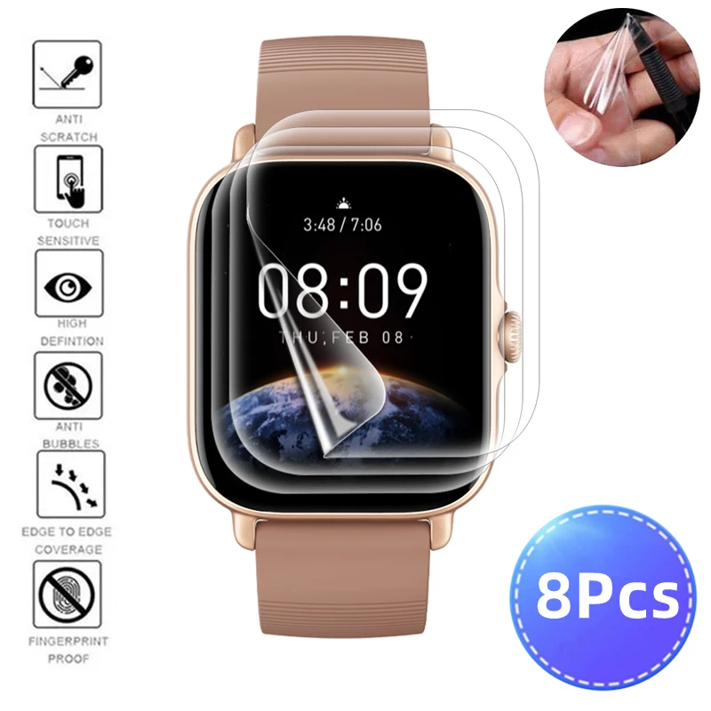 8-1PCS Soft Hydrogel Film For Amazfit GTS 3 GTS 2 4Mini Smartwatch Screen Protector For Xiaomi Huami Amazfit GTS3 GTS4 Mini Film