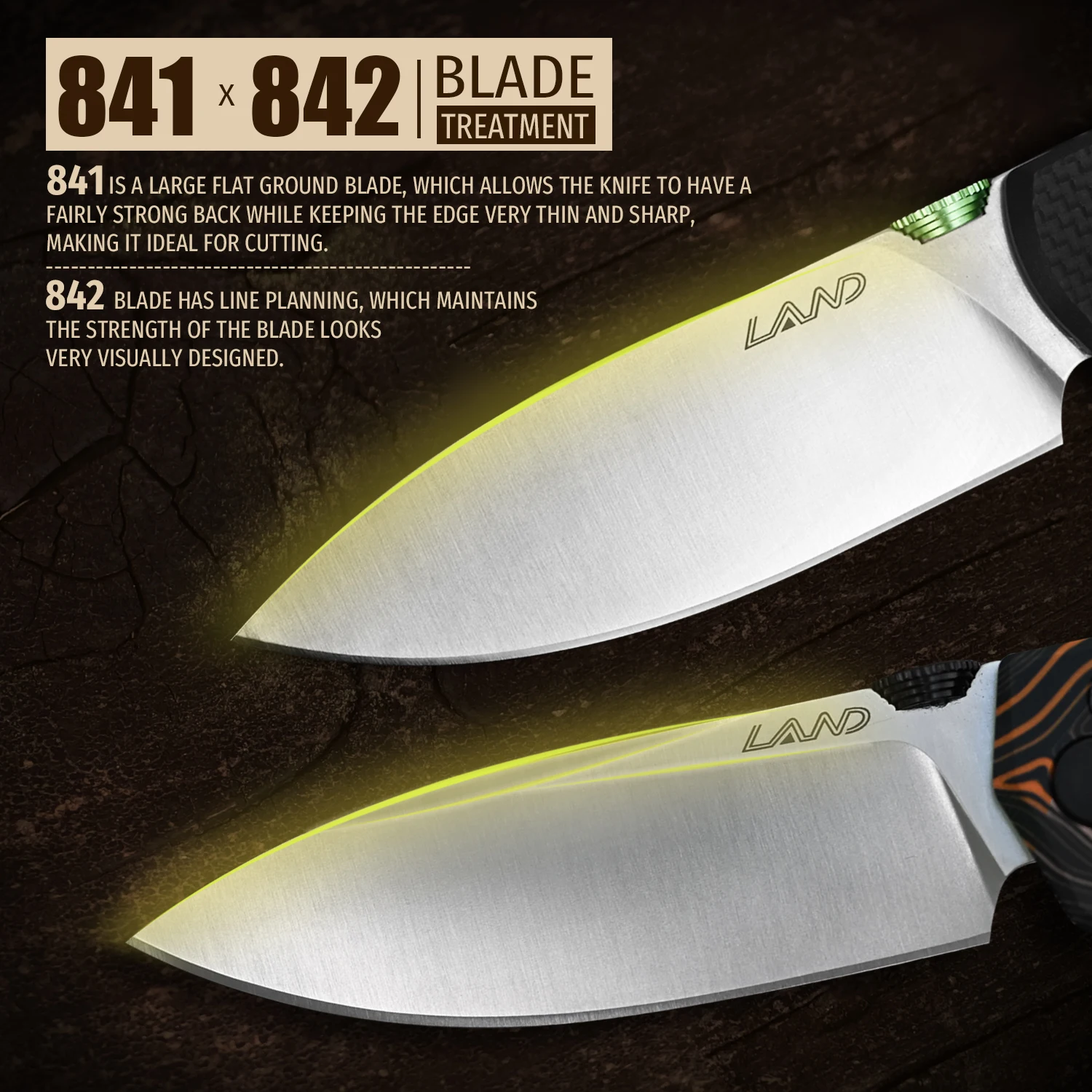 LAND 841/842 VG10 Blade Pocket Folding Knife Outdoor Wilderness Survival Camping Hunting Travel Tactical Knife EDC Mini Knife 3