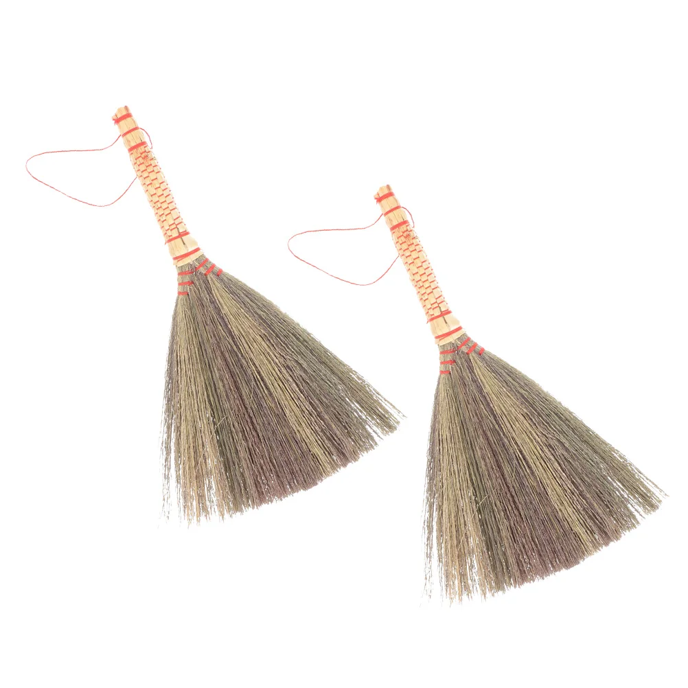

2 Pcs Broom Small Handmade Home Brooms Manual Household Hand-made Tabletop Cleaning Desk
