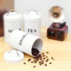 3Pcs Kitchen Storage Jars Tea Coffee Sugar Canister Set with Lid Metal Food Storage Containers Kitchen Sealed Cans Organizer 1