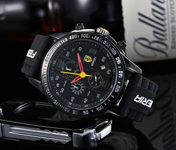 Nuevo reloj de cuarzo para hombre, relojes deportivos, reloj de pulsera Vintage de negocios para hombre, reloj masculino para Ferrari SJ Roma 488 Portofino F8 Purosangue 1