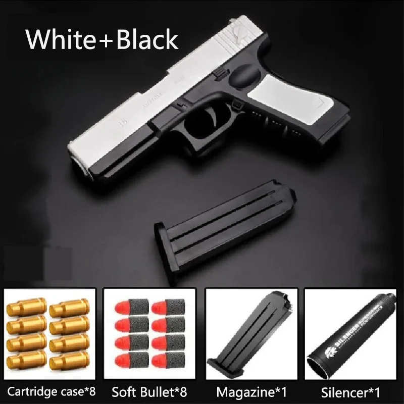 Newest Glock18 Shell Ejecting  Pistol Soft Bullet Toy Gun Weapon Children Armas Shoot Outdoor Game Boys gift 3