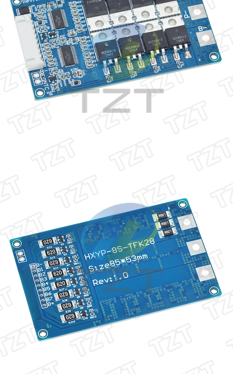 BMS 8S 28V 28A LiFePO4 Batterie-Ladeplatine mit Kurzschluss-Schutz, Selbstwiederherstellung und Ausgleichs-/Temperaturschutz – Detail 8