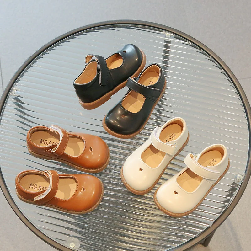 Simple Style Kids Oxfords For Girl Soft PU Leather Shoes Spring Autumn School Girls Casual Shoes Performance Flats