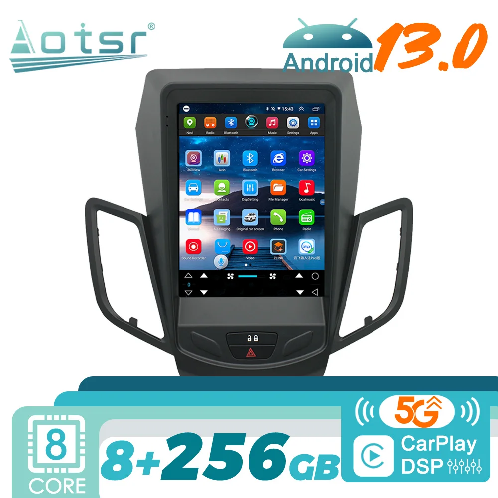 Per Ford Fiesta 2009 - 2014 Autoradio Android 2Din Autoradio Stereo Lettore Video Multimediale Gps Navi Head Unit Screen