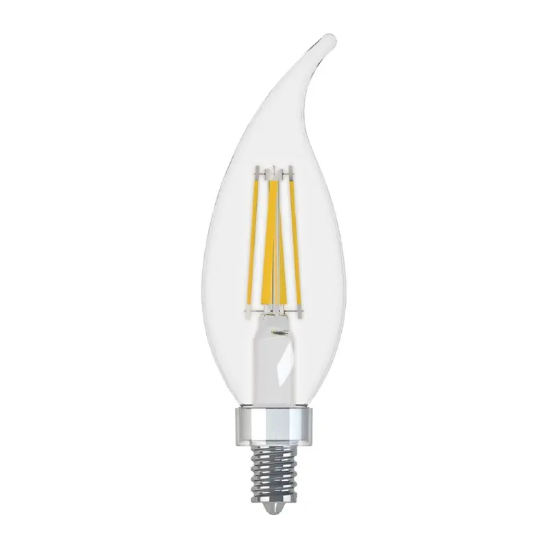 

White LED Decorative Light Bulbs, 40 watts Eqv, Candelabra Base, 13yr, 4pk